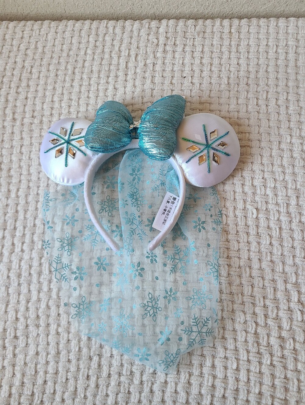 Disney Teal Snowflake Ear Headband with Veil